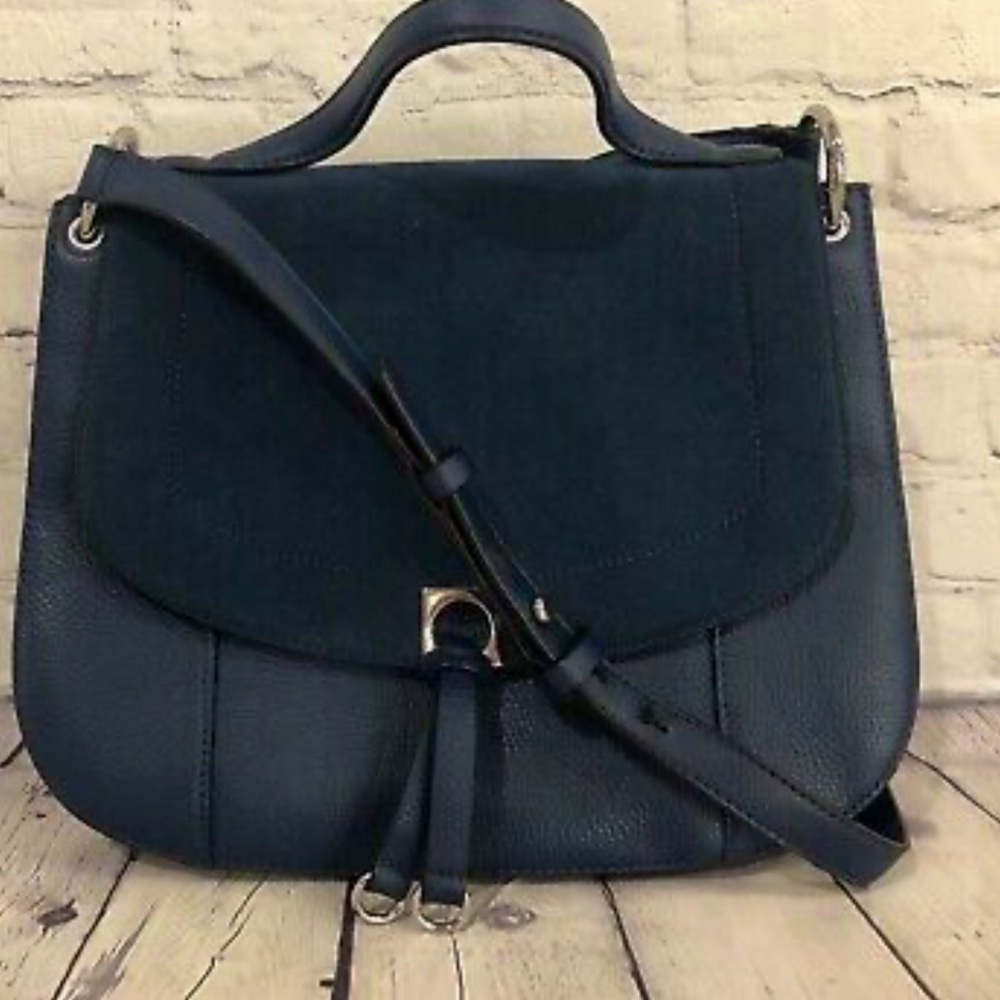 NWT Ivanka Trump Claudia Leather Suede Flap Crossbody or Shoulder Bag